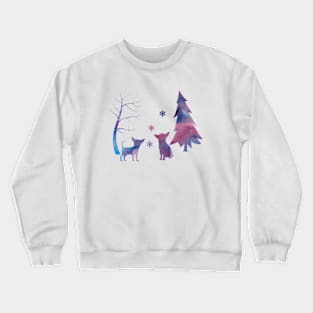 Chihuahua Winter Snowflakes Art Crewneck Sweatshirt